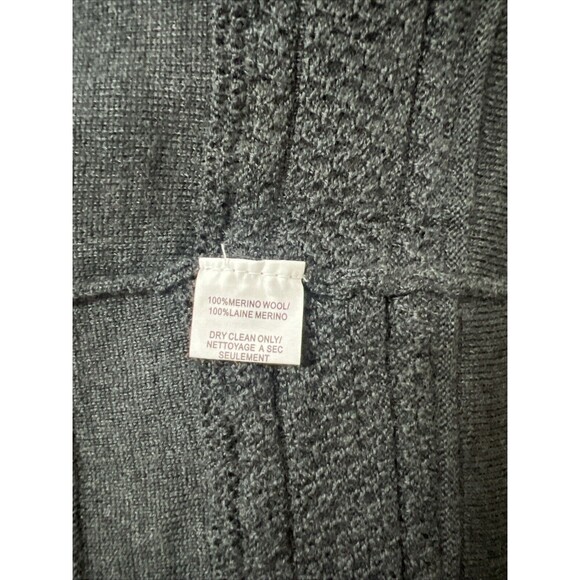 NWT $328 Trina Turk Charcoal Fringe Sass Merino Wool Dress Size Large Lined - Picture 10 of 13